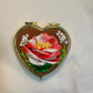 Personalized Ribbon Roses embroidery Heart Pocket mirror |Floral embroidery Pocket mirror | Unique Gift | Mother Day Gift