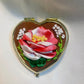 Personalized Ribbon Roses embroidery Heart Pocket mirror |Floral embroidery Pocket mirror | Unique Gift | Mother Day Gift