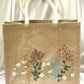 Embroidery jute tote bag | Embroidery Daisy jute tote bag |Embroidery Floral jute tote bag | gift for friend | gift for mom | gift for her