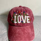 Floral Love Embroidered Cap, Baseball Cap, Custom Embroidery Hat, Hand Embroidery Hat, Embroider Woman Cap, Personalize gifts.