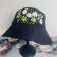 Black Embroidery Bucket Hat, Canvas Women Embroidery Bucket Hat, Custom Bucket Hat, Personalized Christmas Gifts