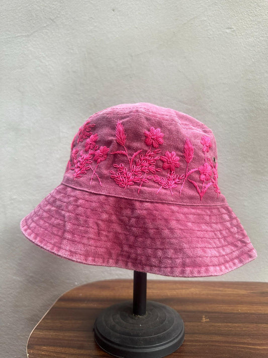 Floral Embroidery Bucket Hat | Bucket Hats Flowers | Gift for her | Gift for mom | Blooming buckets | Wildflower Wonders | Personalized gift