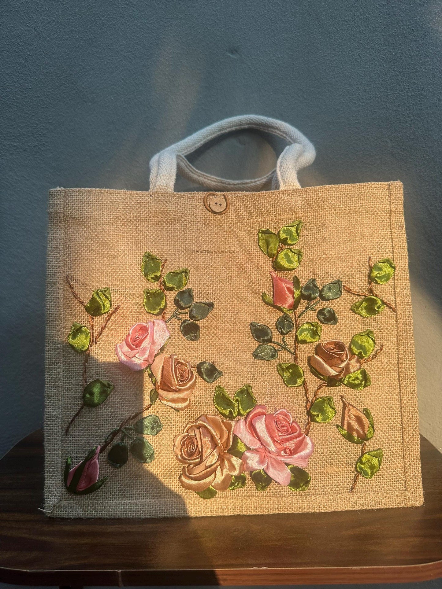 Pink Flower Blossom Tote Bag, Floral Beach Bag, Summer Tote, Large Shopper Bag, Shoulder Bag, Women's Gift