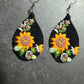 Embroidery Sunflowers Handmade Earrings | Personalizable Jewelry | Unique Handcrafted Dangles, Christmas gifts, Birthday Gifts