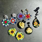 Embroidery Sunflowers Handmade Earrings | Personalizable Jewelry | Unique Handcrafted Dangles, Christmas gifts, Birthday Gifts