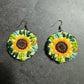 Embroidery Sunflowers Handmade Earrings | Personalizable Jewelry | Unique Handcrafted Dangles, Christmas gifts, Birthday Gifts