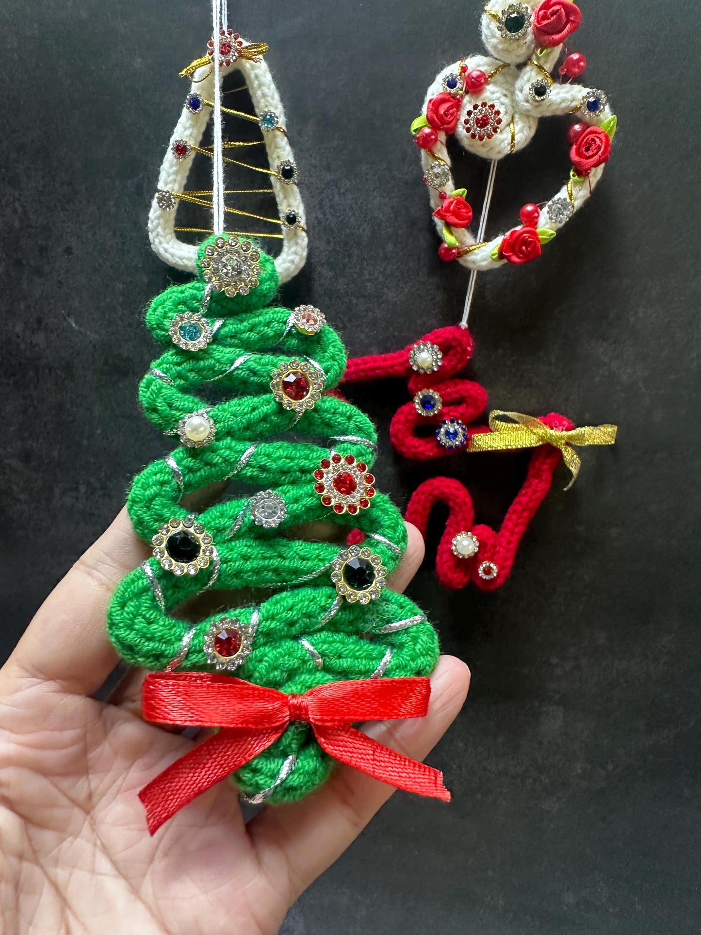 Handmade bling bling macramé Christmas Ornament | Home Decor