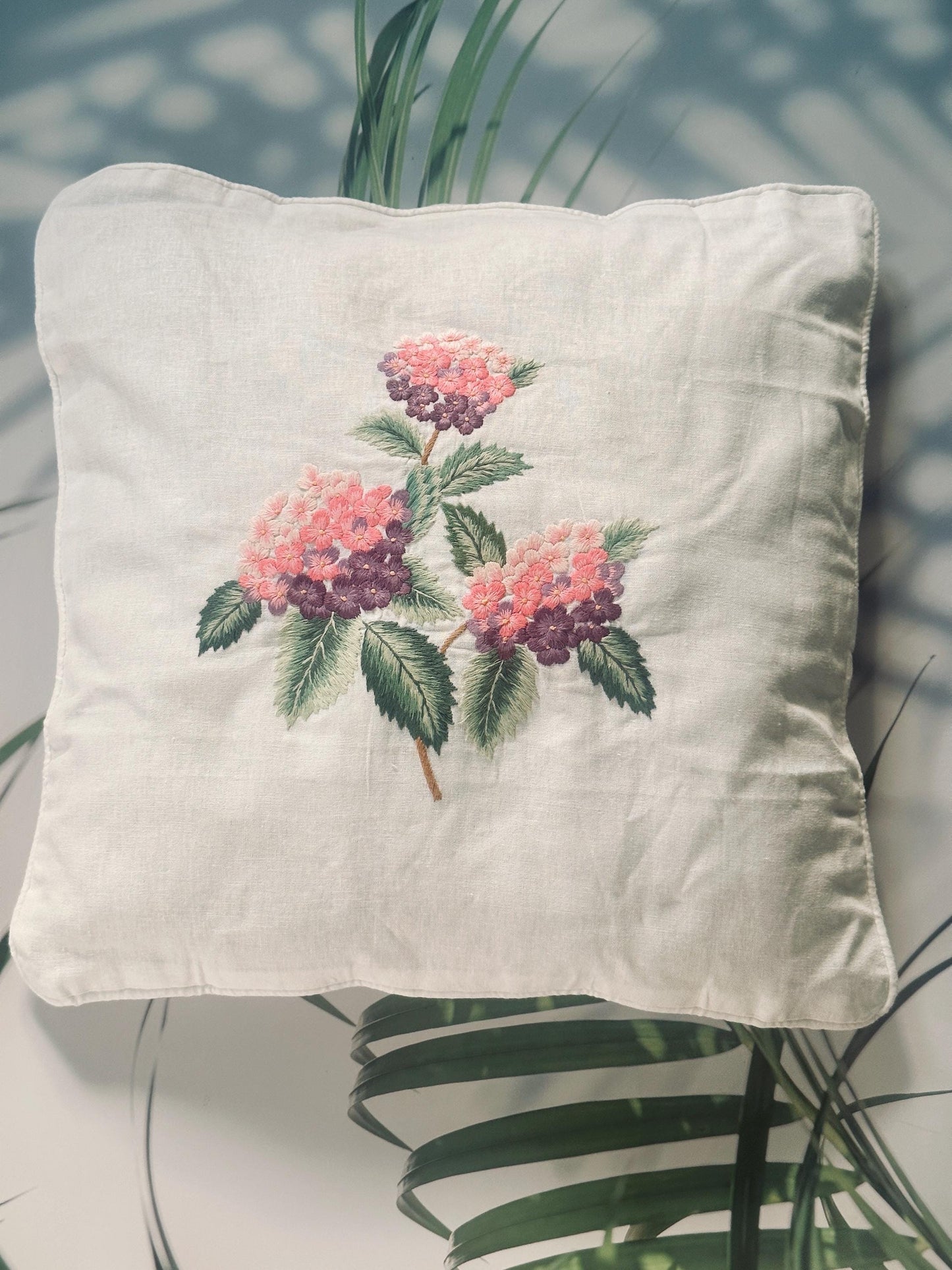 Peony Flower Embroidery Throw Pillow Covers| Custom embroidered Throw Pillow Covers| Personalized Embroidery| Embroidery Peony