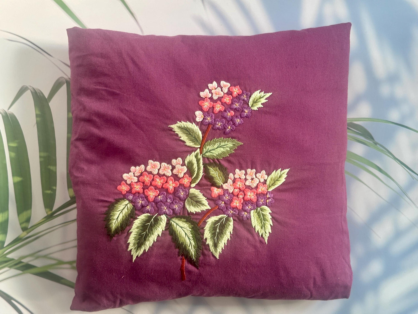 Peony Flower Embroidery Throw Pillow Covers| Custom embroidered Throw Pillow Covers| Personalized Embroidery| Embroidery Peony