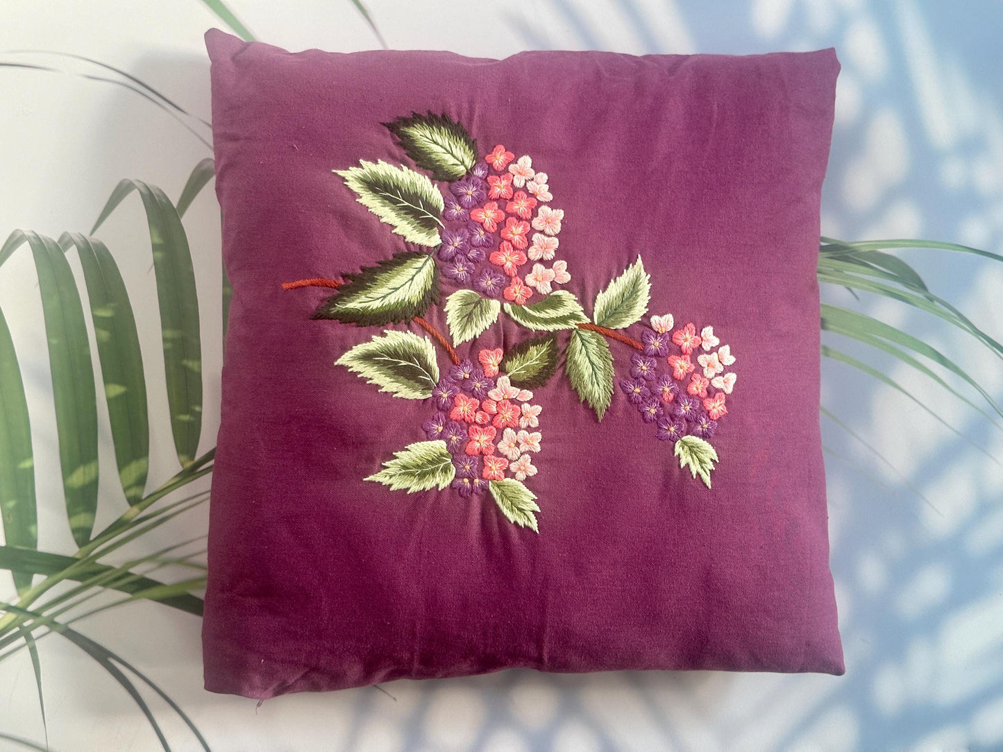 Peony Flower Embroidery Throw Pillow Covers| Custom embroidered Throw Pillow Covers| Personalized Embroidery| Embroidery Peony