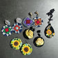 Embroidery Sunflowers Handmade Earrings | Personalizable Jewelry | Unique Handcrafted Dangles, Christmas gifts, Birthday Gifts