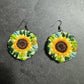 Embroidery Sunflowers Handmade Earrings | Personalizable Jewelry | Unique Handcrafted Dangles, Christmas gifts, Birthday Gifts