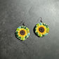 Embroidery Sunflowers Handmade Earrings | Personalizable Jewelry | Unique Handcrafted Dangles, Christmas gifts, Birthday Gifts