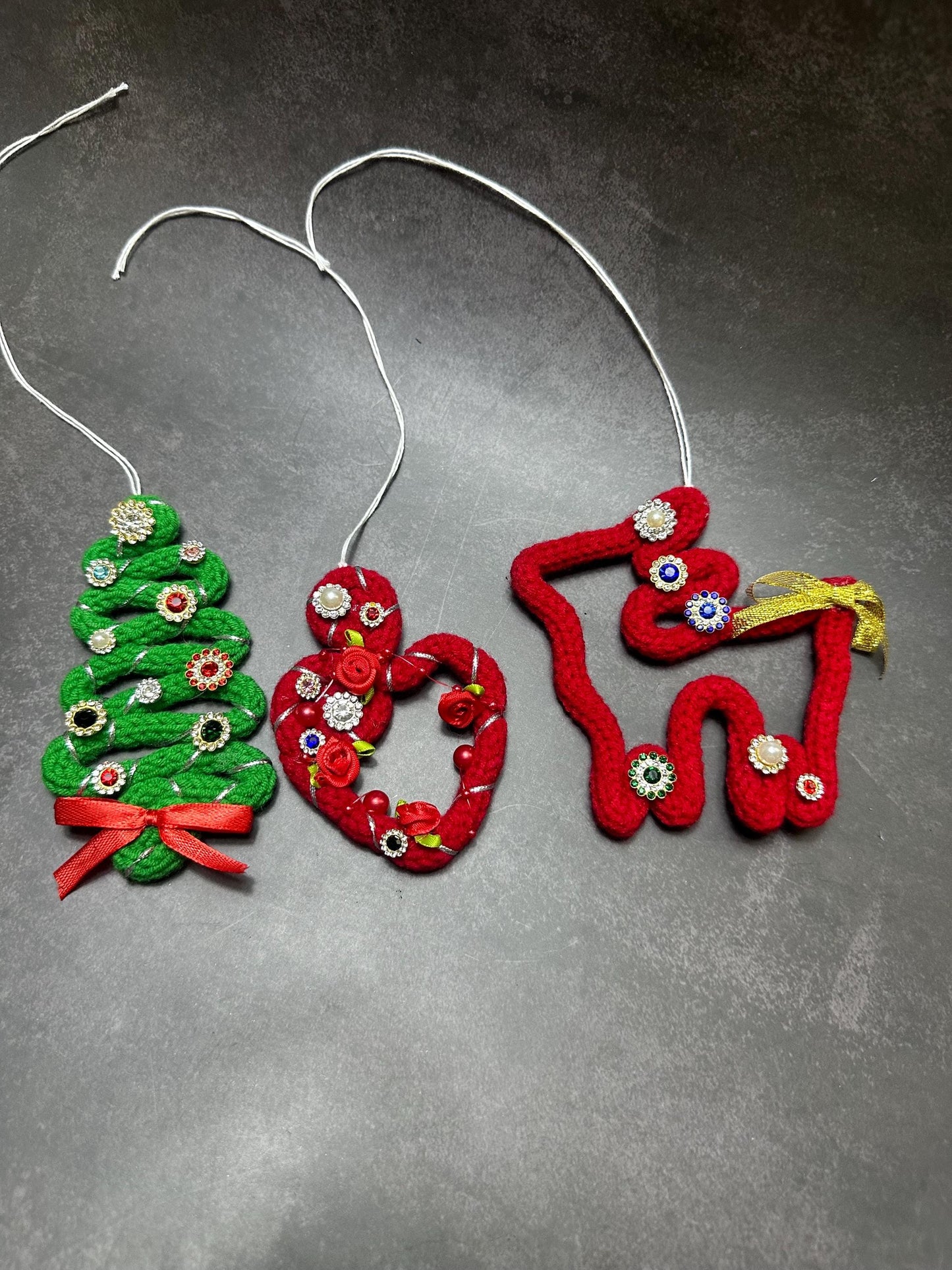 Handmade bling bling macramé Christmas Ornament | Home Decor