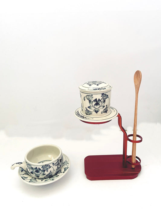 Handmade Ceramic Coffee Filter / Ceramic Coffee Dripper Pour Over FULL Set / Hand Drawing Ceramic Coffee Set with Mug / Home Décor.