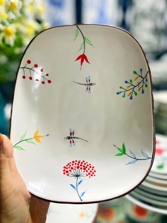 Hand Painted Ceramic Plate | Salad Plate | Tableware Kitchenware Home Décor | Ceramic Plate Handmade